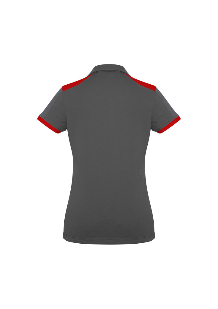 Biz Collection Womens Rival Short Sleeve Polo - Grey/Red