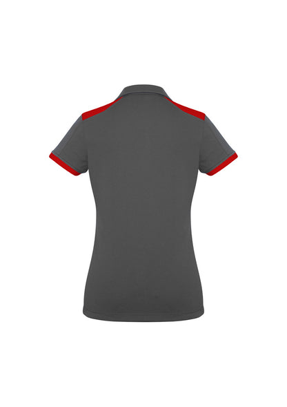 Biz Collection Womens Rival Short Sleeve Polo - Grey/Red