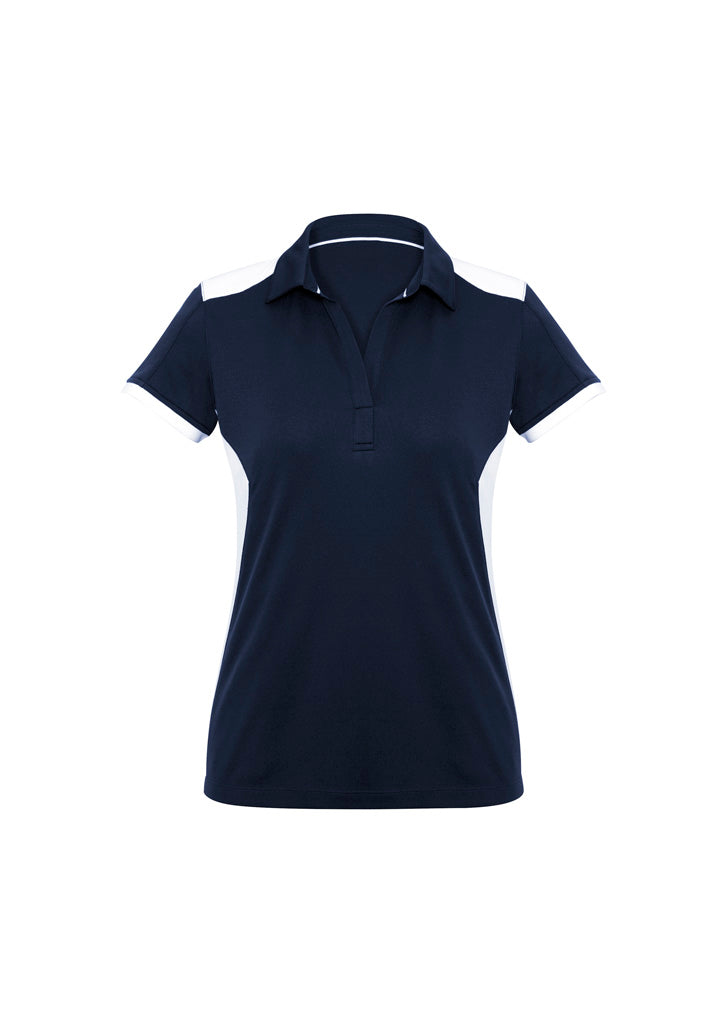Biz Collection Womens Rival Short Sleeve Polo - Navy/White