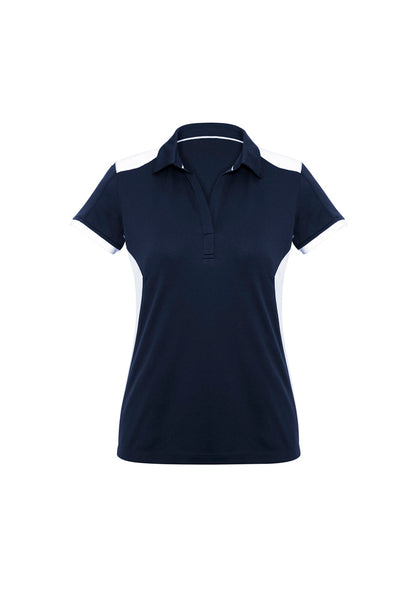 Biz Collection Womens Rival Short Sleeve Polo - Navy/White