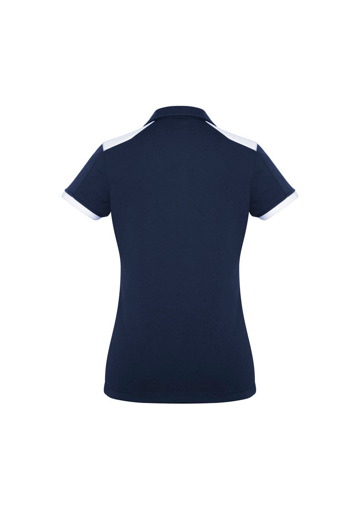 Biz Collection Womens Rival Short Sleeve Polo - Navy/White