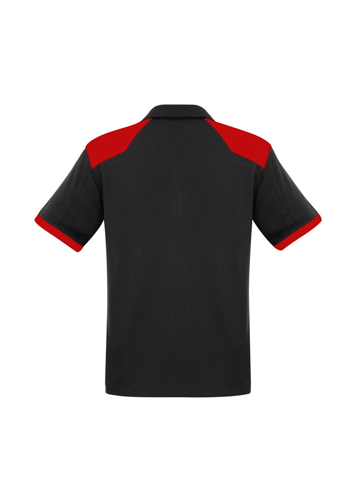 Biz Collection Mens Rival Short Sleeve Polo - Black/Red