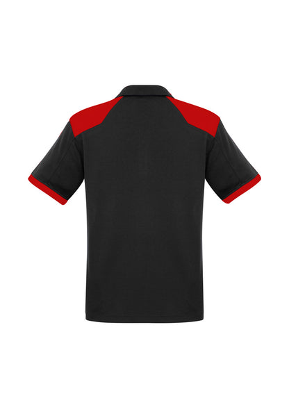 Biz Collection Mens Rival Short Sleeve Polo - Black/Red