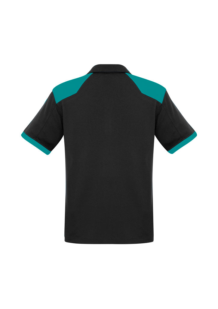 Biz Collection Mens Rival Short Sleeve Polo - Black/Teal