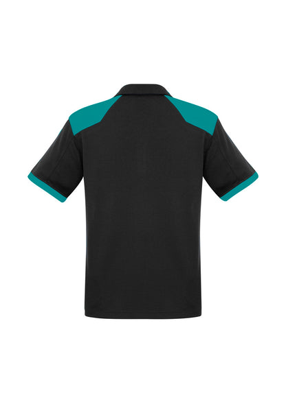 Biz Collection Mens Rival Short Sleeve Polo - Black/Teal