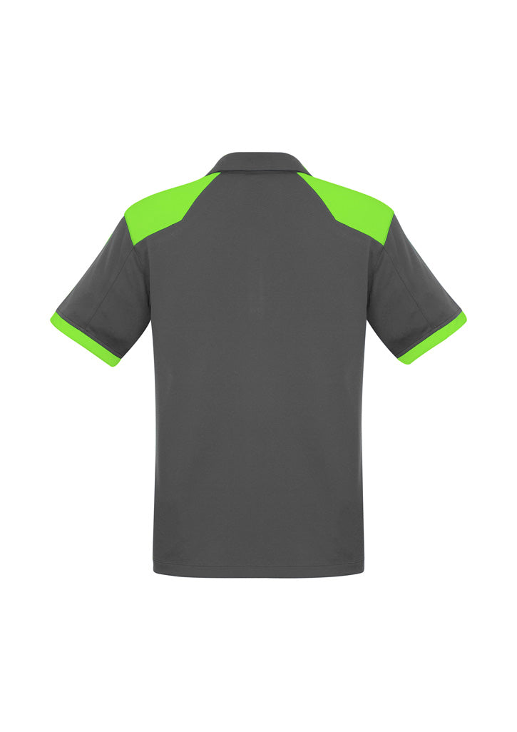 Biz Collection Mens Rival Short Sleeve Polo - Grey/Fluoro Lime