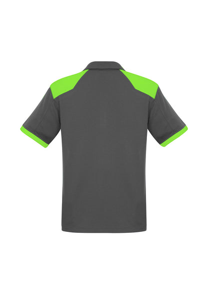 Biz Collection Mens Rival Short Sleeve Polo - Grey/Fluoro Lime