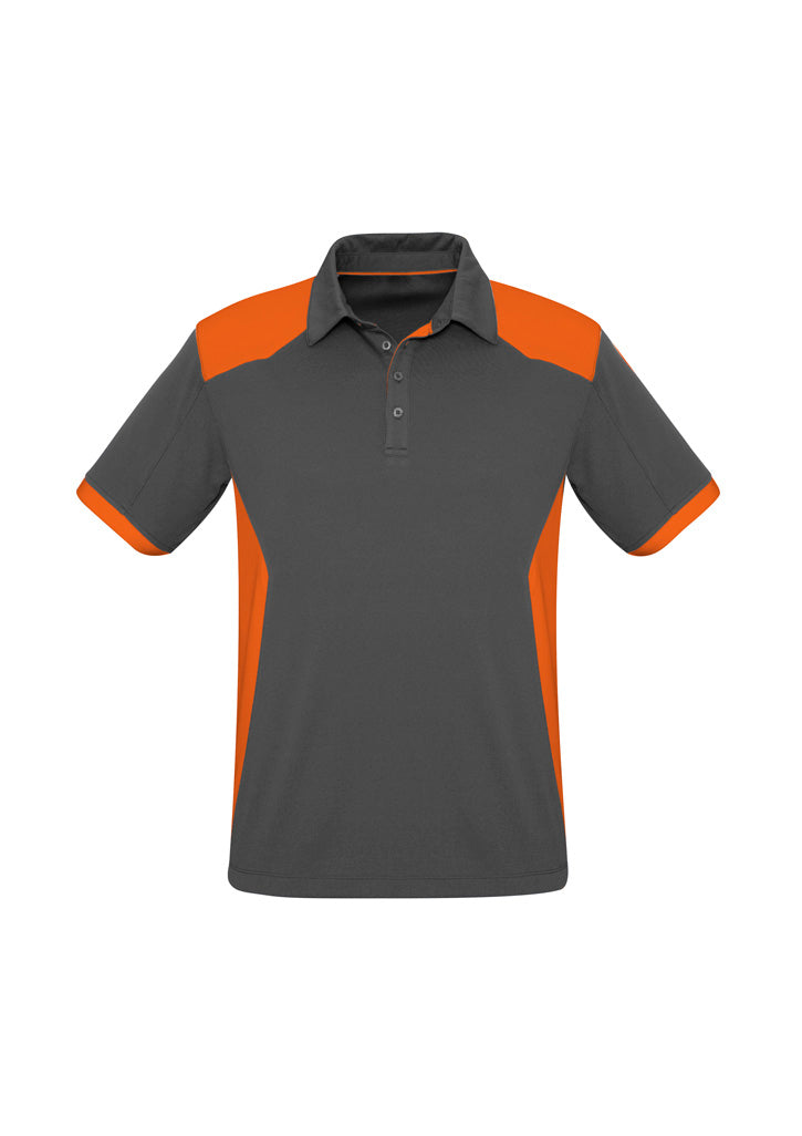 Biz Collection Mens Rival Short Sleeve Polo - Grey/Orange