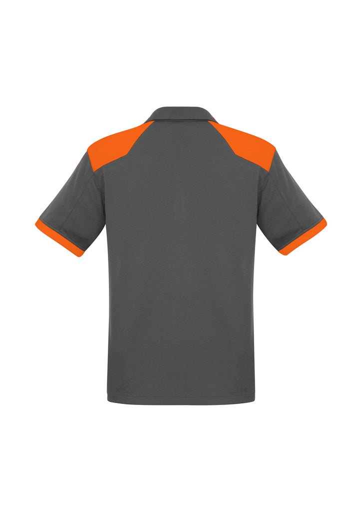 Biz Collection Mens Rival Short Sleeve Polo - Grey/Orange