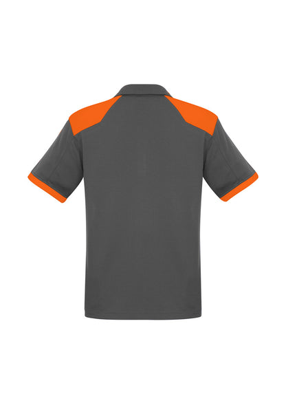 Biz Collection Mens Rival Short Sleeve Polo - Grey/Orange