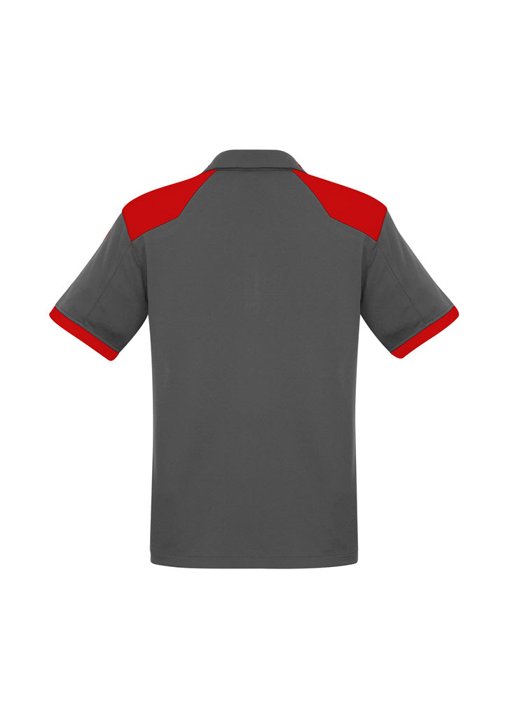 Biz Collection Mens Rival Short Sleeve Polo - Grey/Red