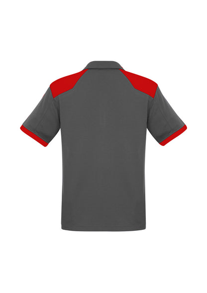 Biz Collection Mens Rival Short Sleeve Polo - Grey/Red