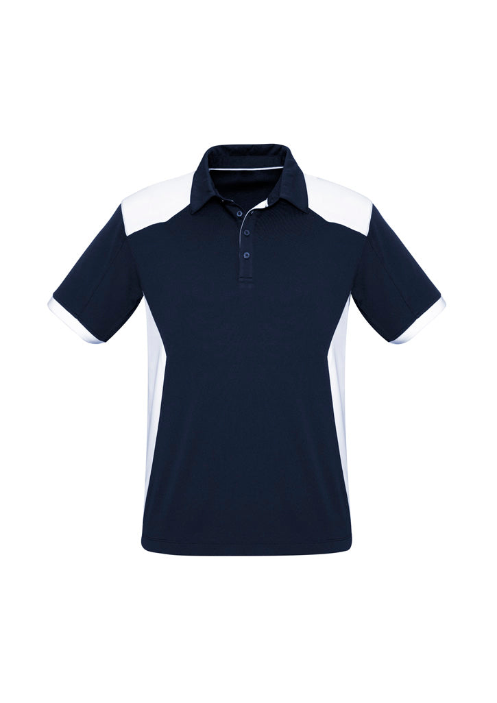 Biz Collection Mens Rival Short Sleeve Polo - Navy/White