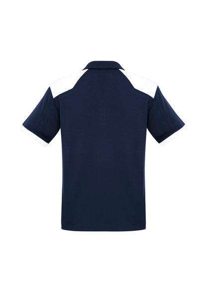 Biz Collection Mens Rival Short Sleeve Polo - Navy/White