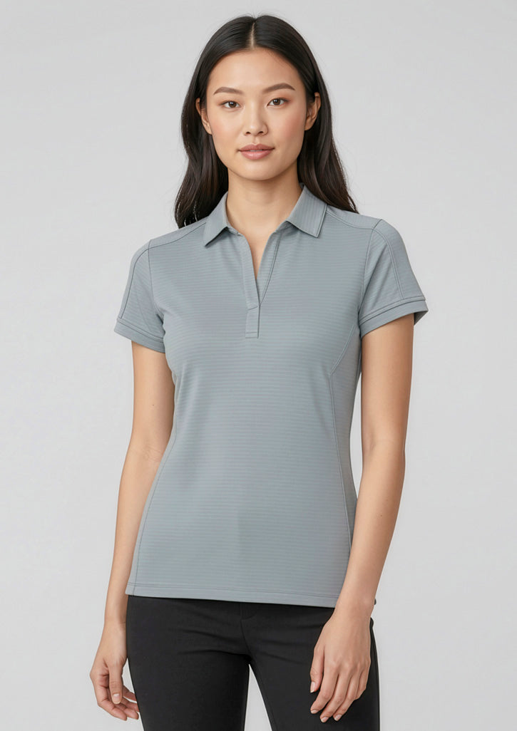 Biz Collection Womens Profile Short Sleeve Polo - Silver