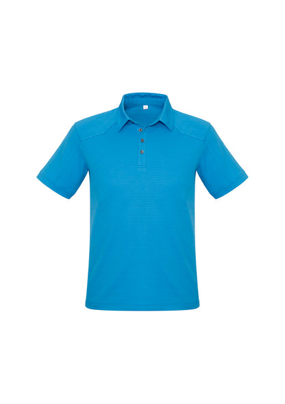 Biz Collection Mens Profile Short Sleeve Polo - Cyan