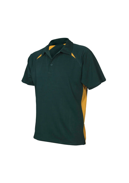 Biz Collection Kids Splice Short Sleeve Polo - Forest/Gold