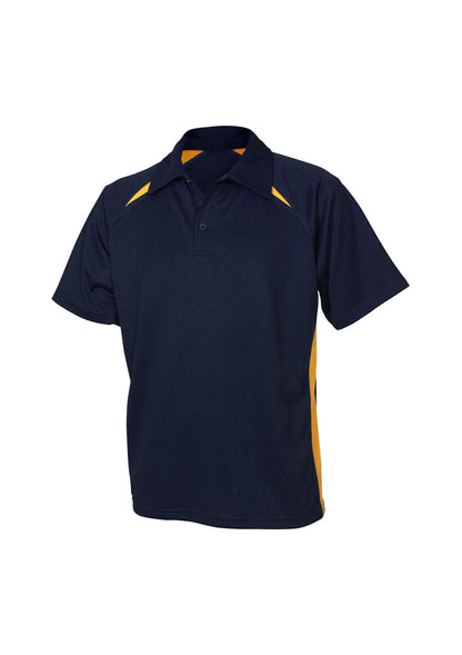 Biz Collection Kids Splice Short Sleeve Polo - Navy/Gold