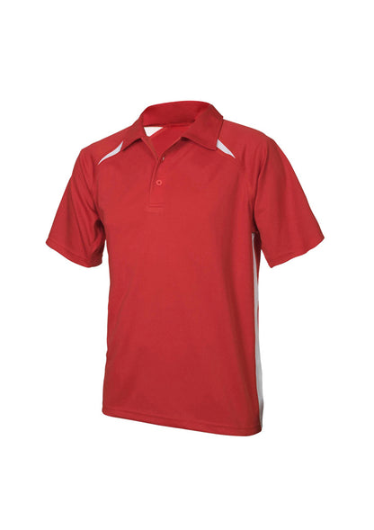 Biz Collection Kids Splice Short Sleeve Polo - Red/White