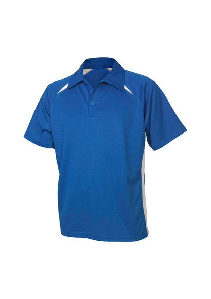 Biz Collection Kids Splice Short Sleeve Polo - Royal/White