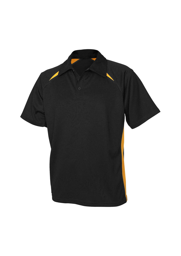 Biz Collection Mens Splice Short Sleeve Polo - Black/Gold
