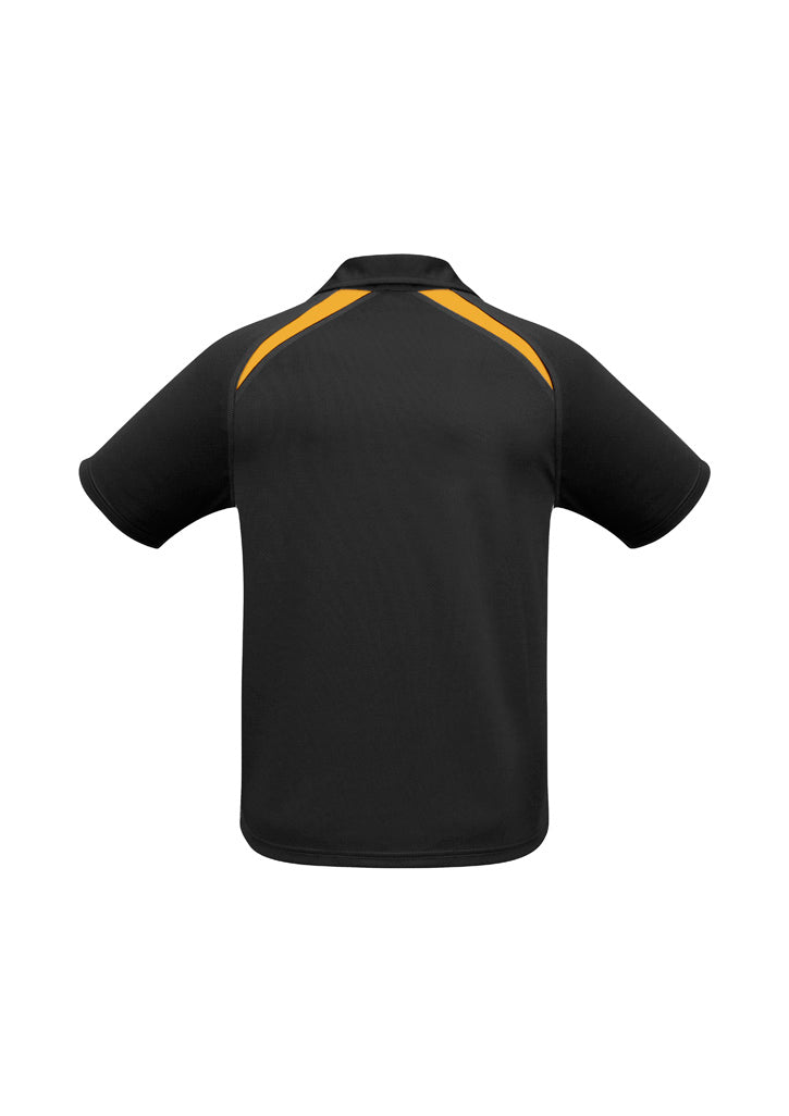 Biz Collection Mens Splice Short Sleeve Polo - Black/Gold