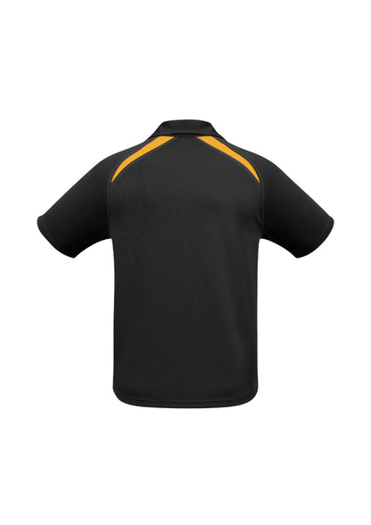 Biz Collection Mens Splice Short Sleeve Polo - Black/Gold