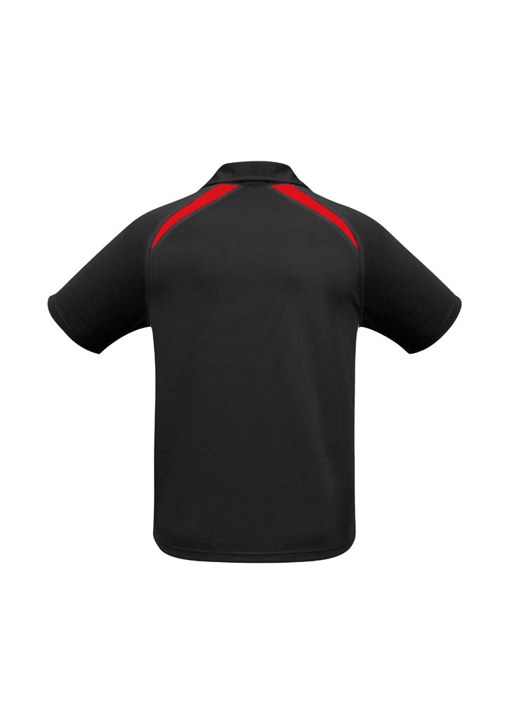 Biz Collection Mens Splice Short Sleeve Polo - Black/Red