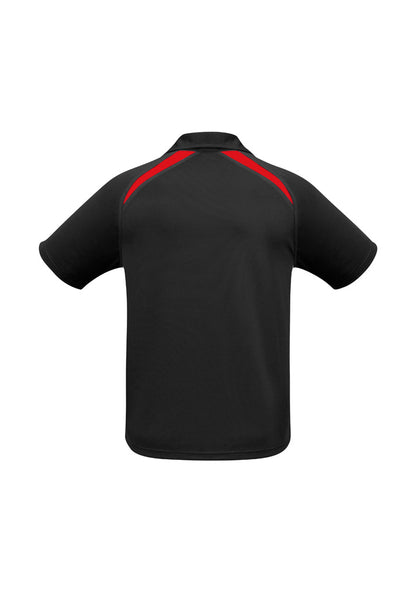 Biz Collection Mens Splice Short Sleeve Polo - Black/Red