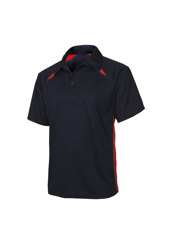 Biz Collection Mens Splice Short Sleeve Polo - Navy/Red