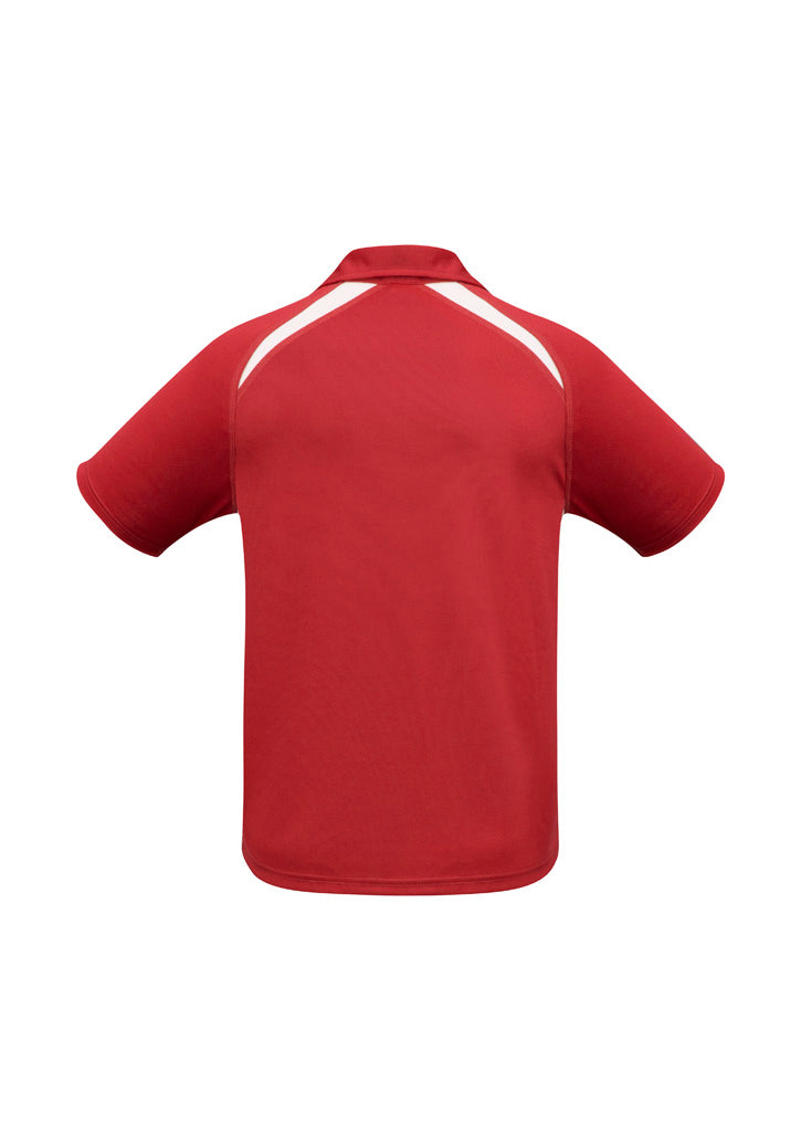 Biz Collection Mens Splice Short Sleeve Polo - Red/White