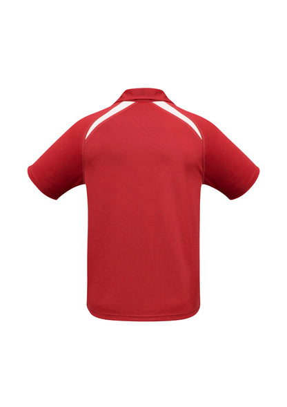 Biz Collection Mens Splice Short Sleeve Polo - Red/White