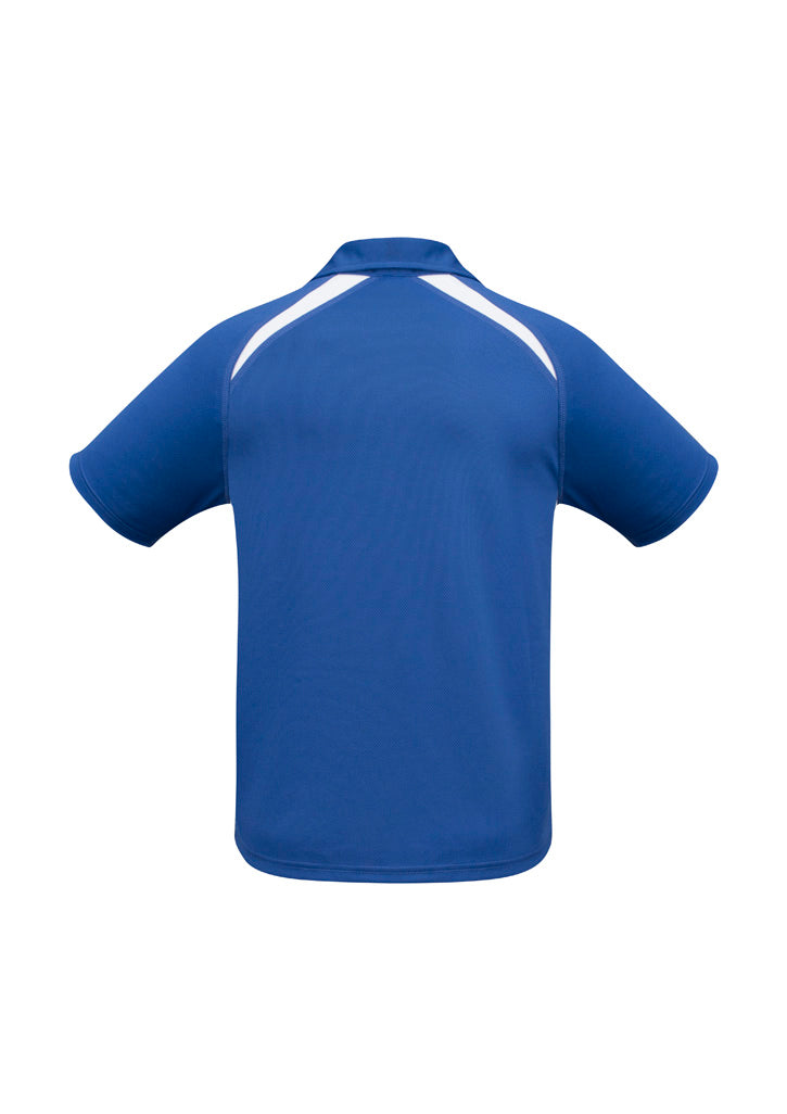 Biz Collection Mens Splice Short Sleeve Polo - Royal/White