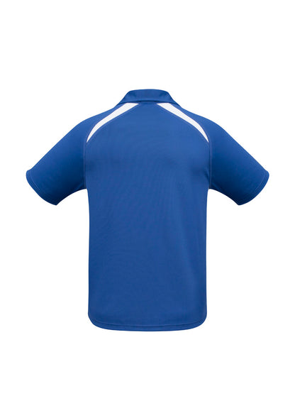 Biz Collection Mens Splice Short Sleeve Polo - Royal/White