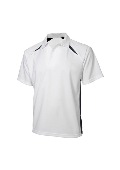 Biz Collection Mens Splice Short Sleeve Polo - White/Navy