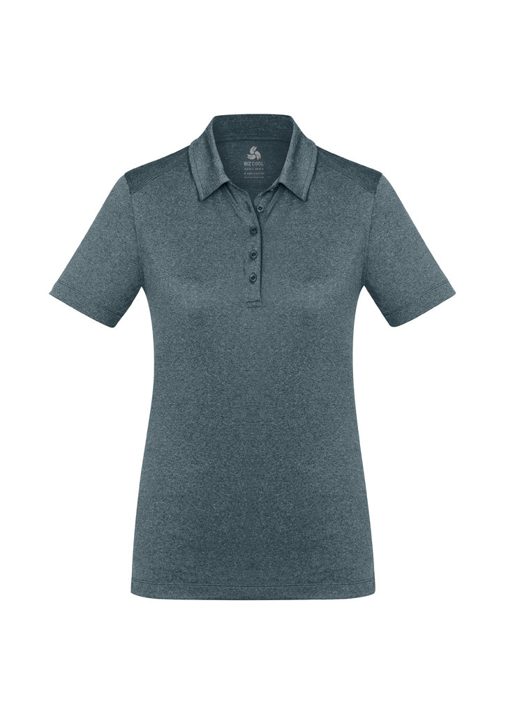 Biz Collection Womens Aero Short Sleeve Polo - Charcoal