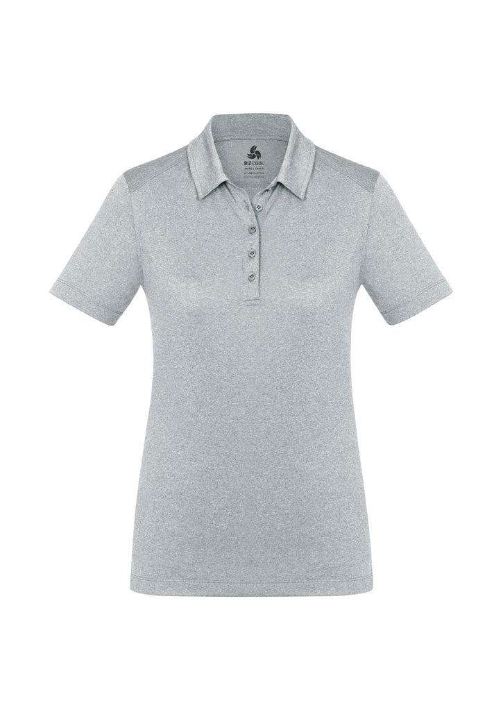 Biz Collection Womens Aero Short Sleeve Polo - Silver