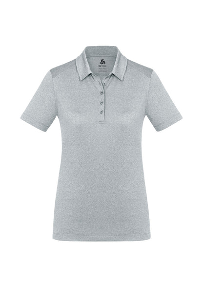 Biz Collection Womens Aero Short Sleeve Polo - Silver