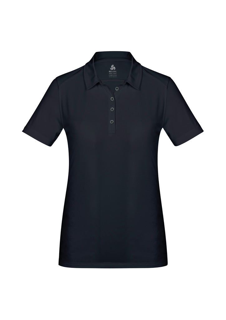 Biz Collection Womens Aero Short Sleeve Polo - Solid Black