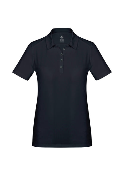 Biz Collection Womens Aero Short Sleeve Polo - Solid Black