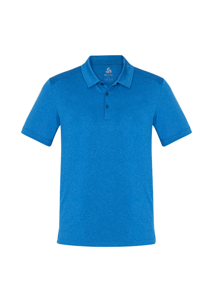 Biz Collection Mens Aero Short Sleeve Polo - Cyan