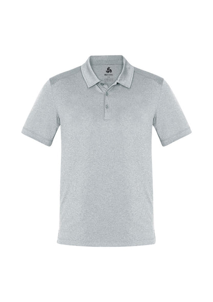 Biz Collection Mens Aero Short Sleeve Polo - Silver