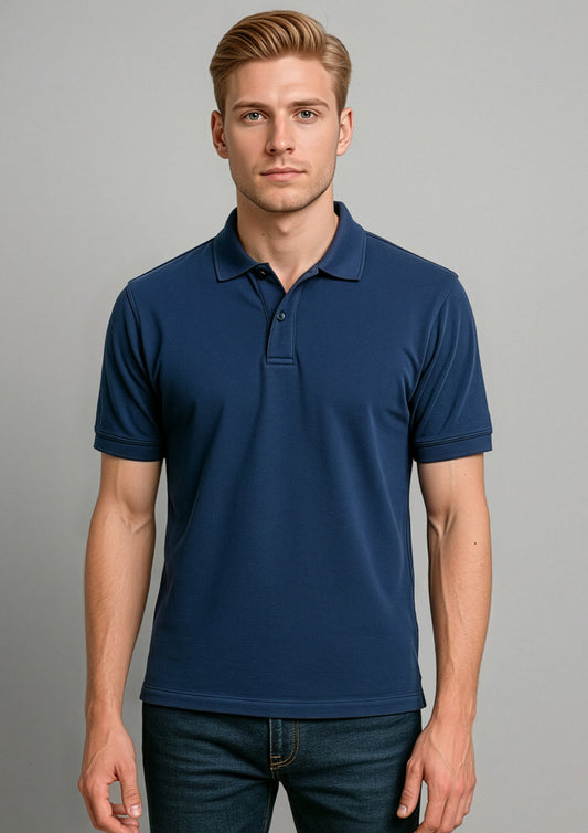Biz Collection Mens Oceana Short Sleeve Polo - Navy