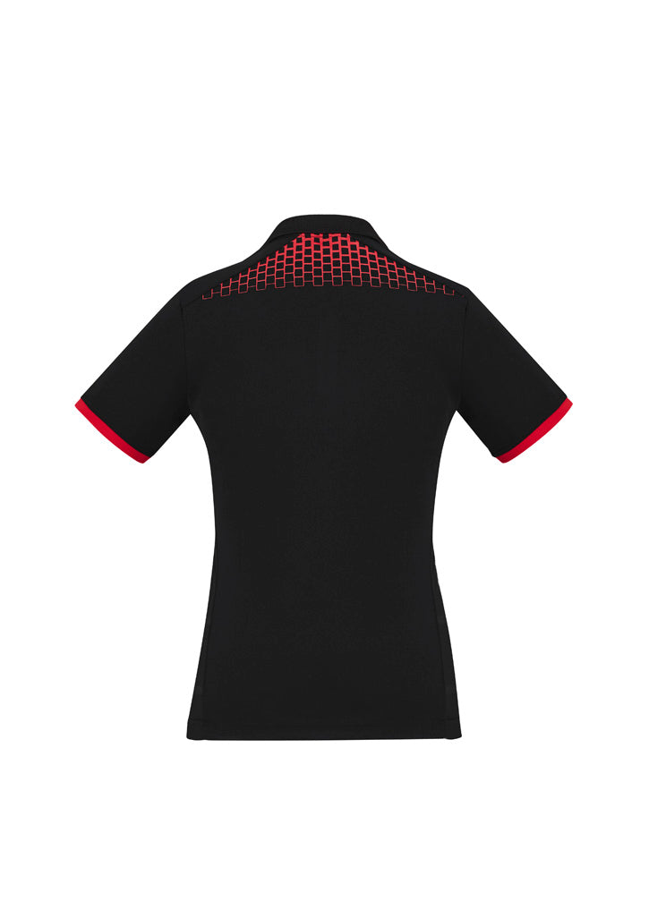 Biz Collection Womens Galaxy Short Sleeve Polo - Black/Red