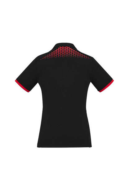 Biz Collection Womens Galaxy Short Sleeve Polo - Black/Red