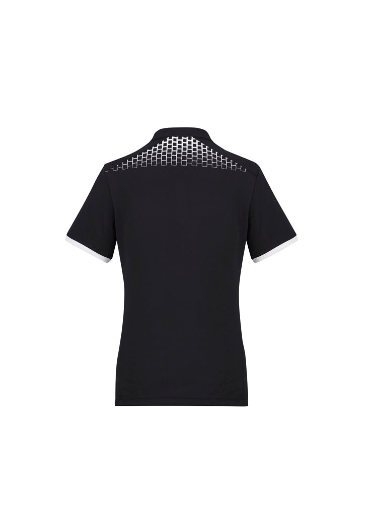 Biz Collection Womens Galaxy Short Sleeve Polo - Black/White