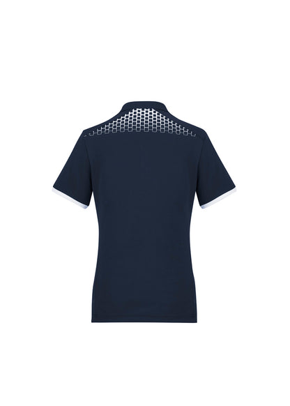 Biz Collection Womens Galaxy Short Sleeve Polo - Navy/White