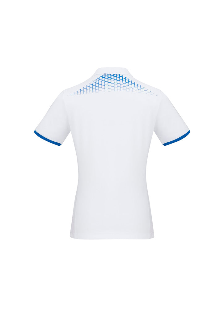 Biz Collection Womens Galaxy Short Sleeve Polo - White/Royal