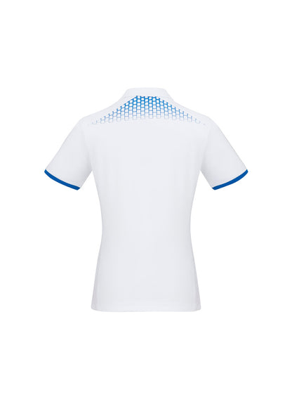 Biz Collection Womens Galaxy Short Sleeve Polo - White/Royal