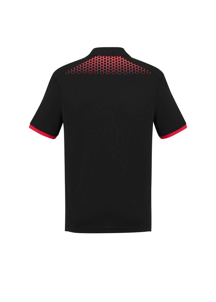Biz Collection Mens Galaxy Short Sleeve Polo - Black/Red
